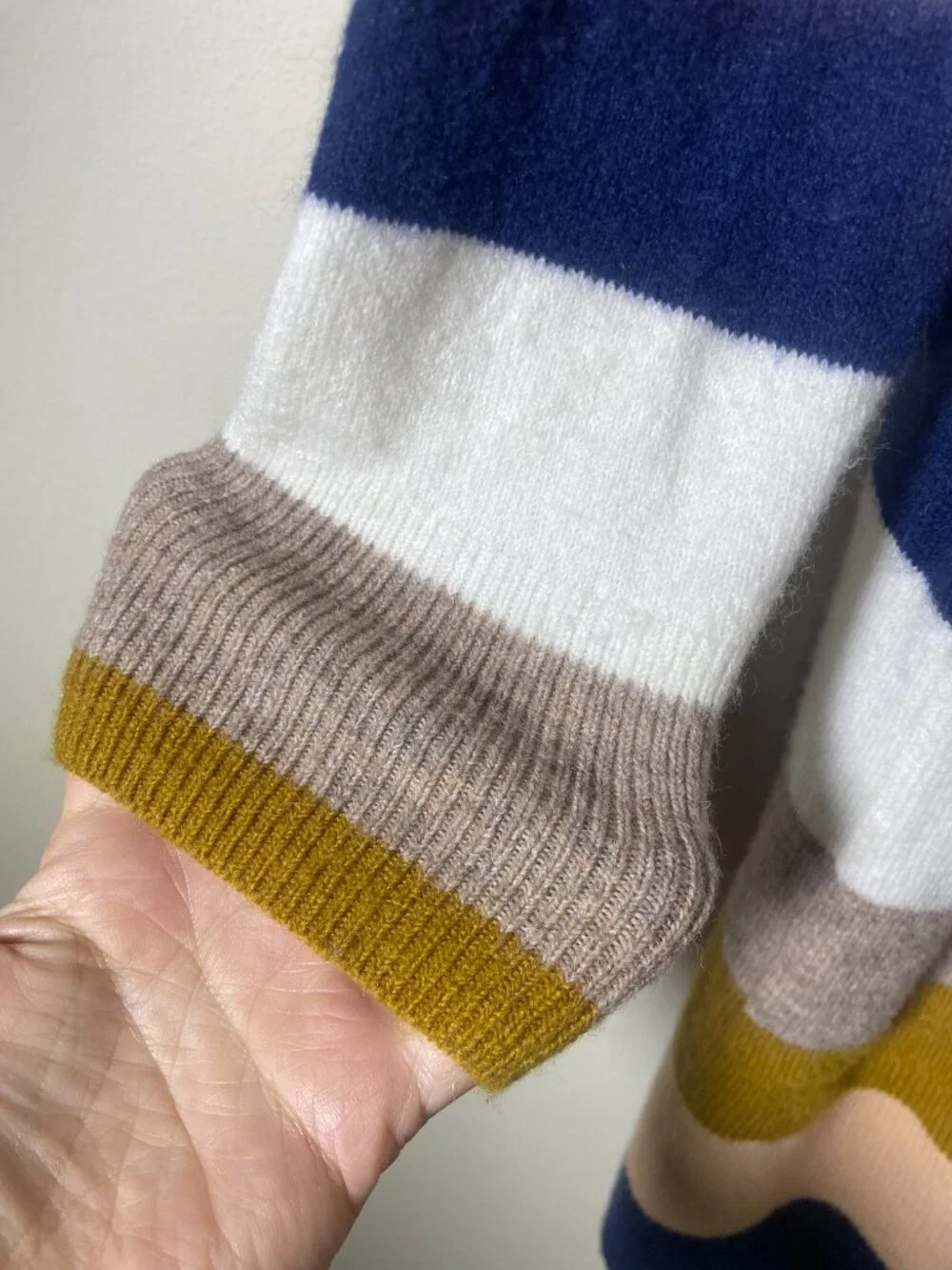 Madewell Cardigan Wool Alpaca Blend Multi Color Striped Academic M Flawed! - Picture 3 of 7